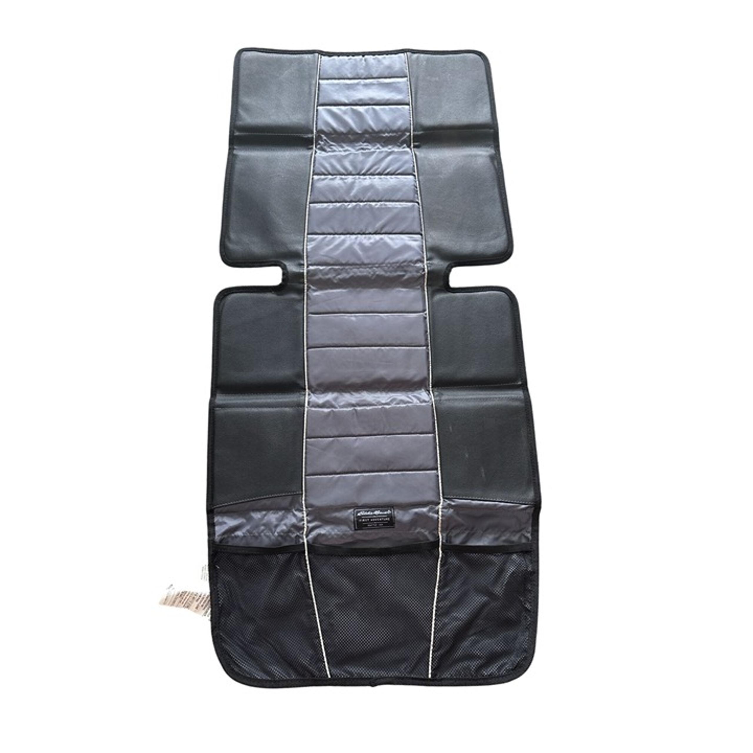 Eddie Bauer Black Grey Padded Car Seat Protector with Storage Pockets