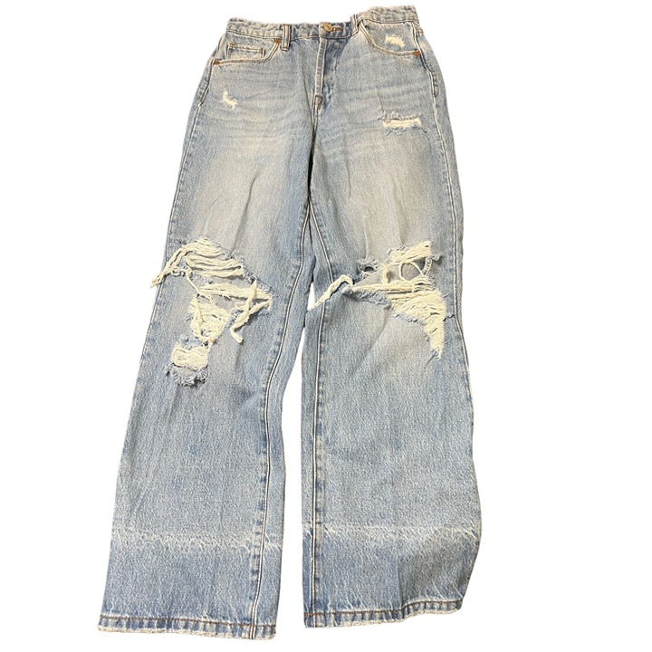 BlankNYC Blank NYC Baxter Jeans Ribcage Straight Leg Button Fly Destroyed Sz 25