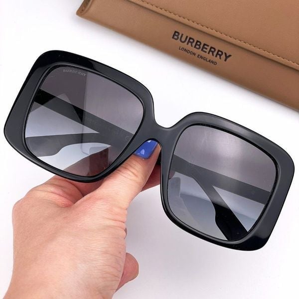 Burberry PENELOPE BE4363 30018G Sunglasses Black Gray Square Women