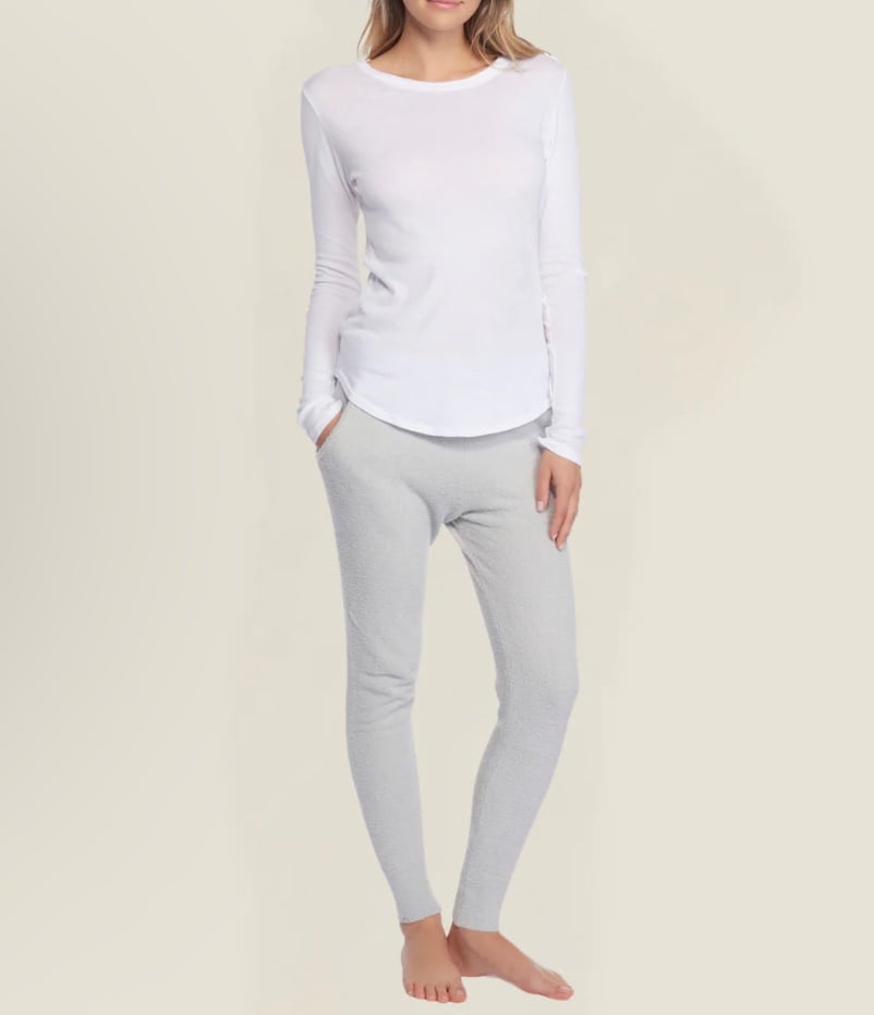 NWT Barefoot Dreams Malibu Collection Womens Slub Jersey Slouchy Tee White Sz 3X