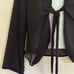 C-51 Giorgio Fiorlini Black Sheer Long Sleeve Tie Front Suit Jacket Size S