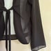 C-51 Giorgio Fiorlini Black Sheer Long Sleeve Tie Front Suit Jacket Size S
