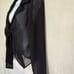 C-51 Giorgio Fiorlini Black Sheer Long Sleeve Tie Front Suit Jacket Size S