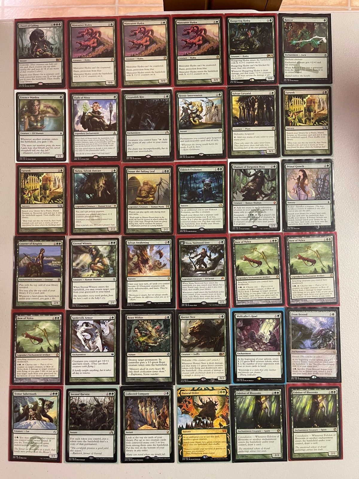 Mtg Green 49 cards valued at 170 Plus 4MR, 71R, 300UC, and 800C.