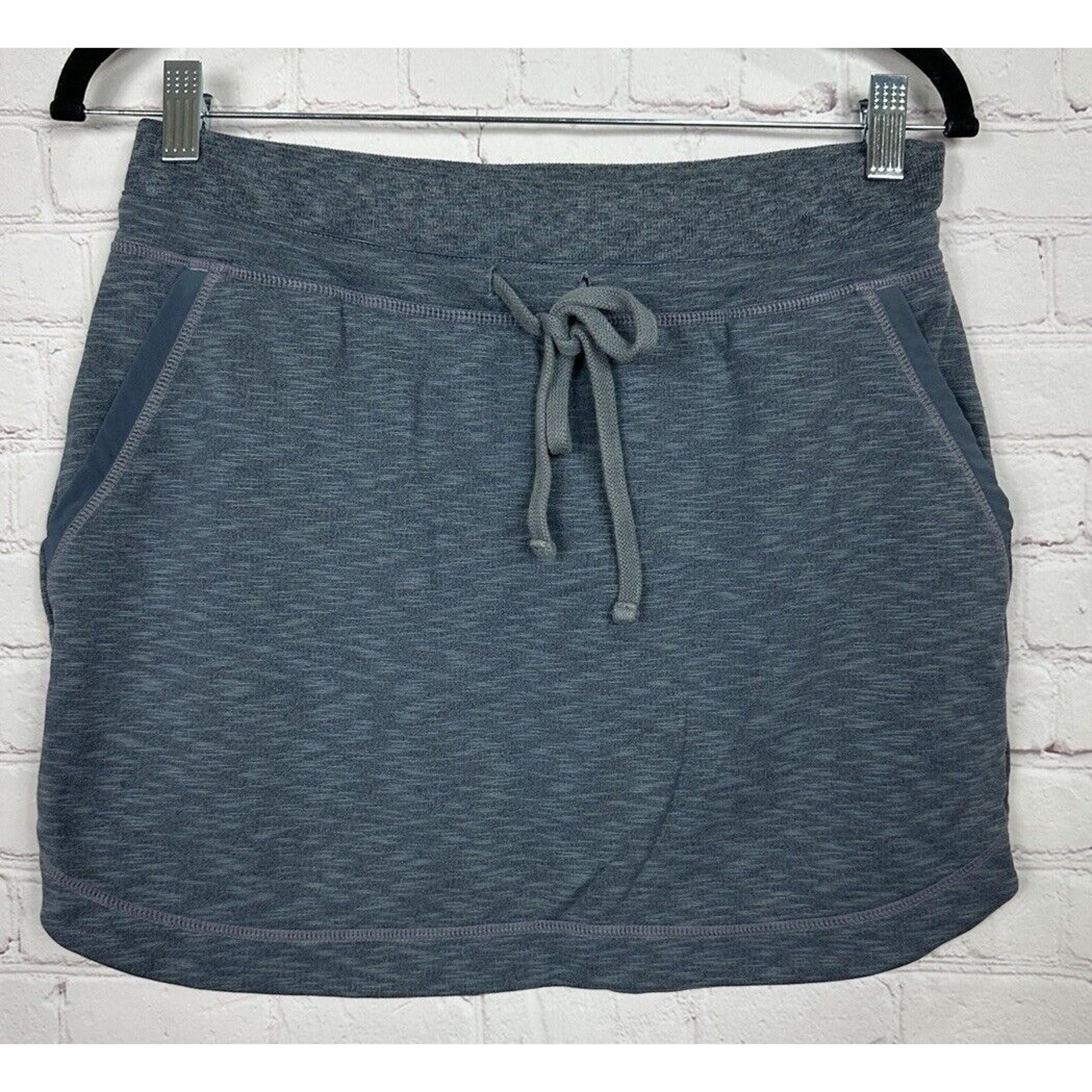 Athleta Women's Knit pull on casual comfort Skirt blue gray sz S GUC