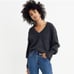 MADEWELL | Dashwood Balloon Sleeve V-neck Sweater - [Small, Charcoal Gray]
