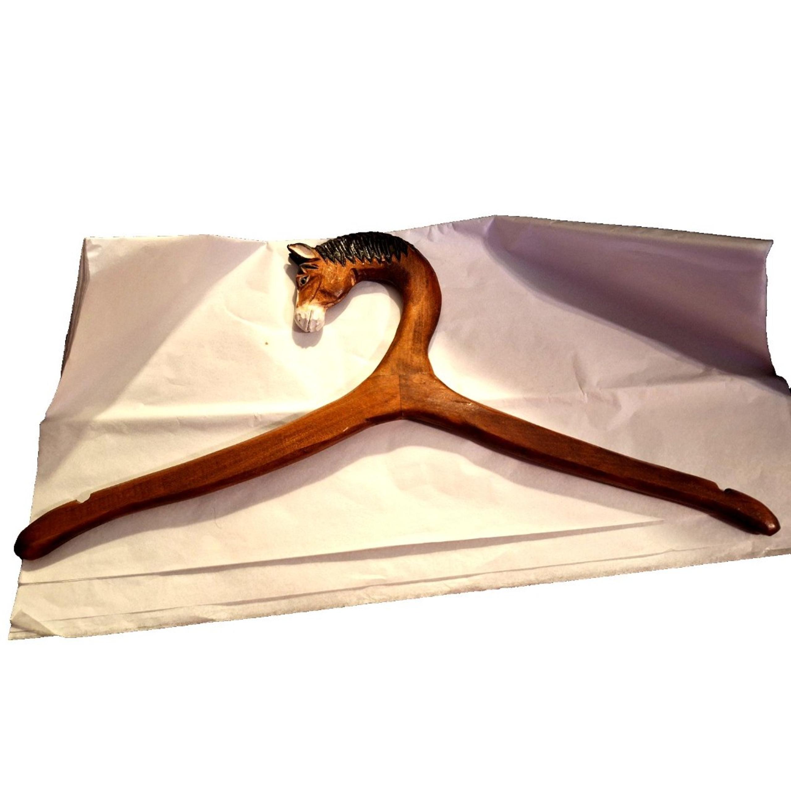 Hanger Hand Carved Painted Horse  Decorative Adult Clothes