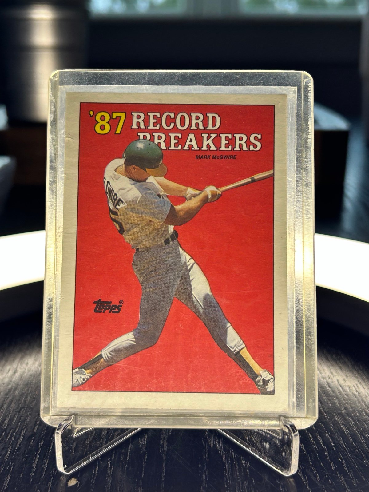 Mark McGwire vintage '87 record breakers rookie card. Error – misprint