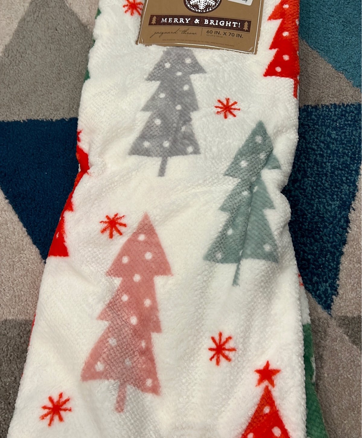 Merry & Bright pink pine Throw Blanket