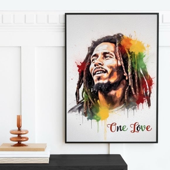 16x20 Bob Marley One Love Watercolor‎ Oil Painting Poster Wall Art Poster