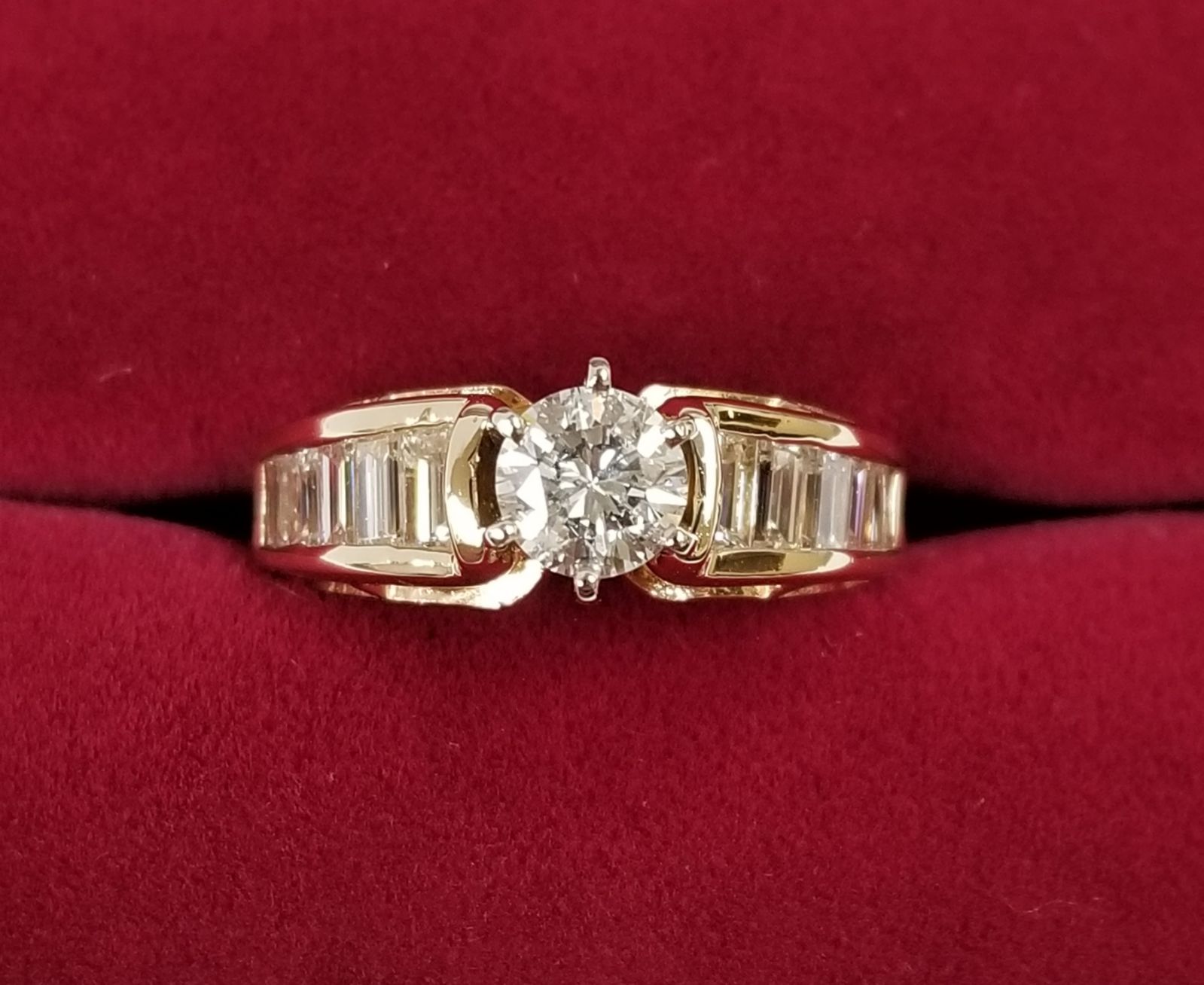 14k Yellow Gold Diamond Engagement Ring