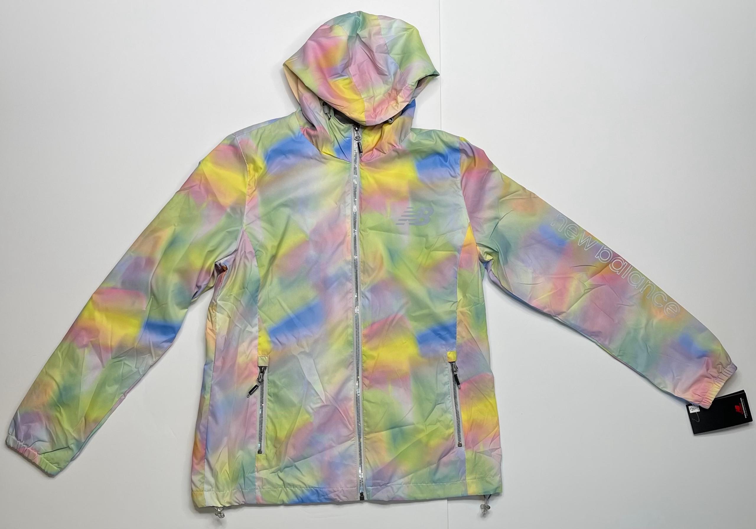 New Balance Women's sz S Tie Dye pastel Windbreaker Hooded Jacket MSRP$79.99 NWT