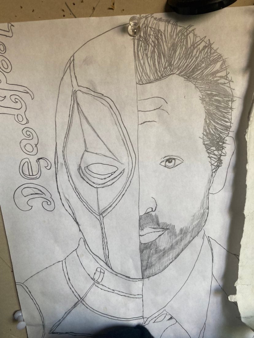 Realistic Deadpool drawing