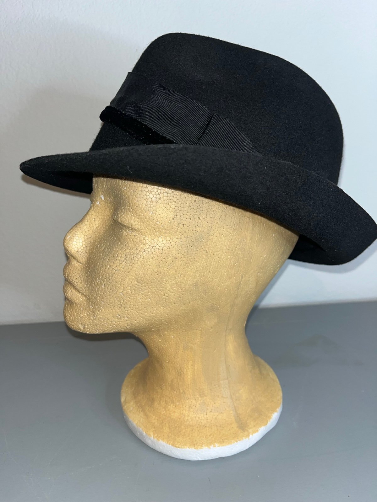 Banana Republic 100% Black Wool Fedora Hat Classic Vintage Style Unisex 2011 S/M