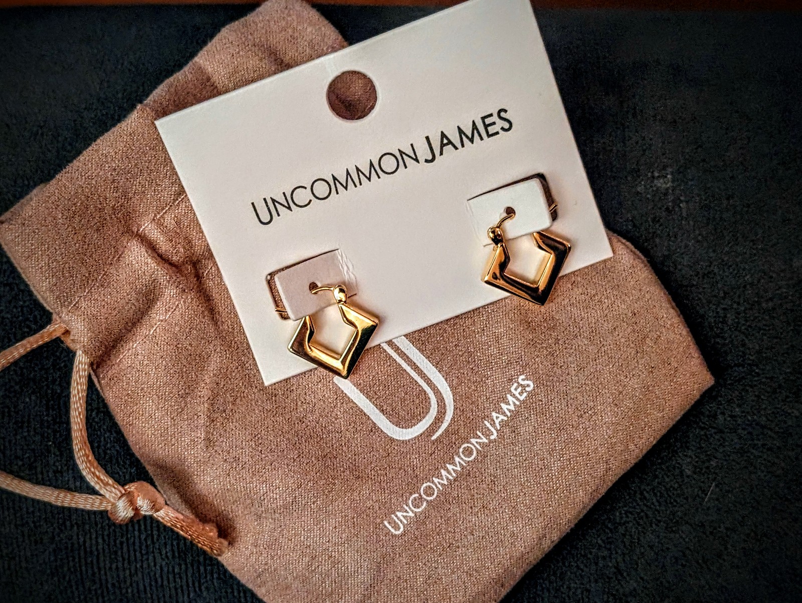 14k gold square hoop earrings