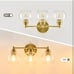VONLUCE Bathroom Light Fixtures, 3-Light Bathroom Vanity Light with Globe Glass