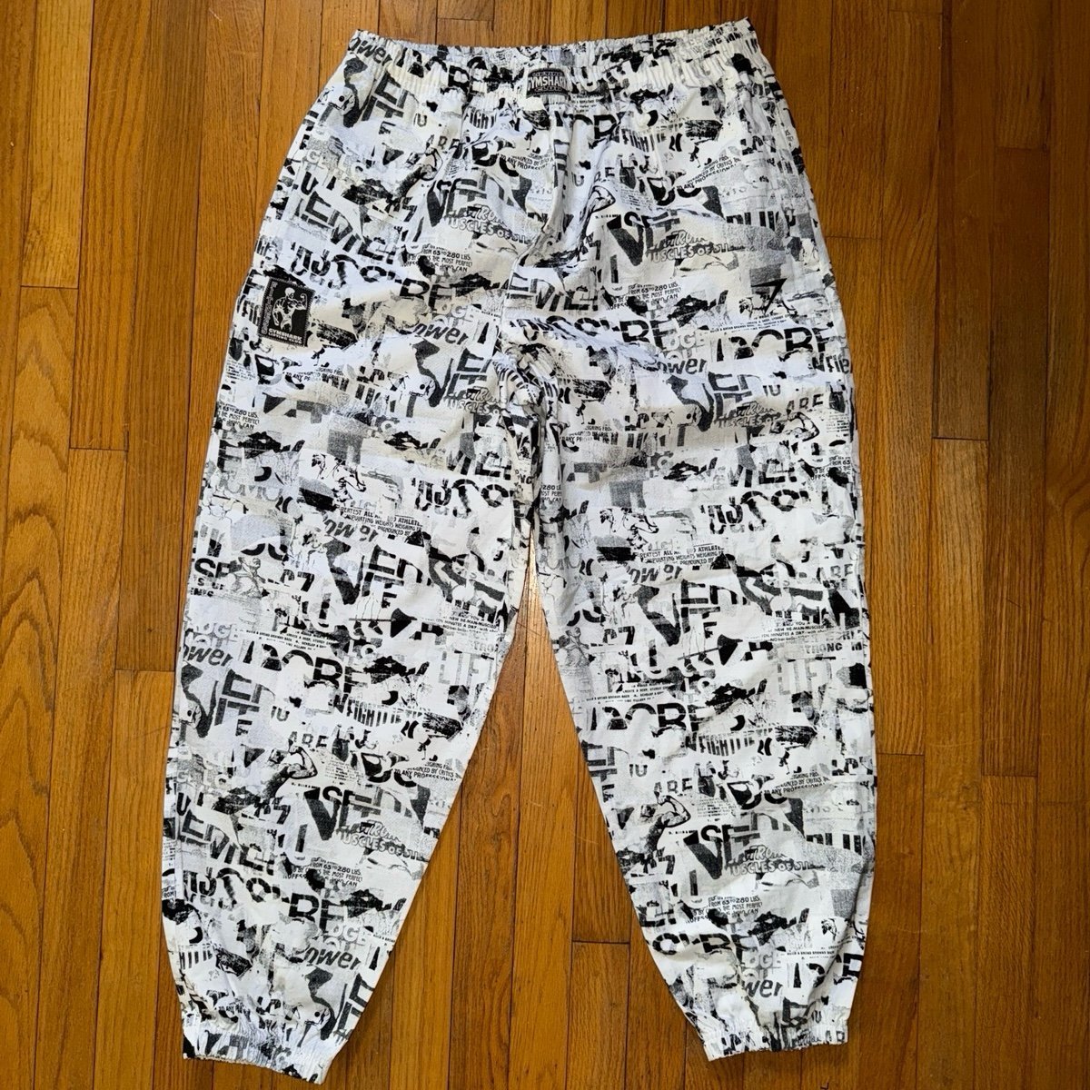 Gymshark Lifting Oversized Woven Pants White Printed XL