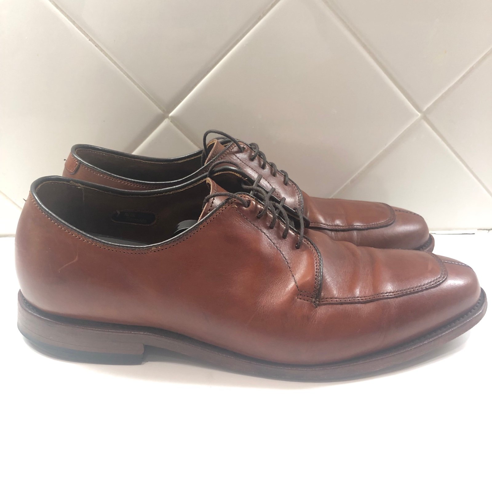 Allen Edmonds Delray Brown Leather Split Toe Oxfords Shoes Mens Size 8
