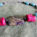 Boho Rocker Turquoise And Coral Skull Bead Choker Necklace Real Stone Jasper