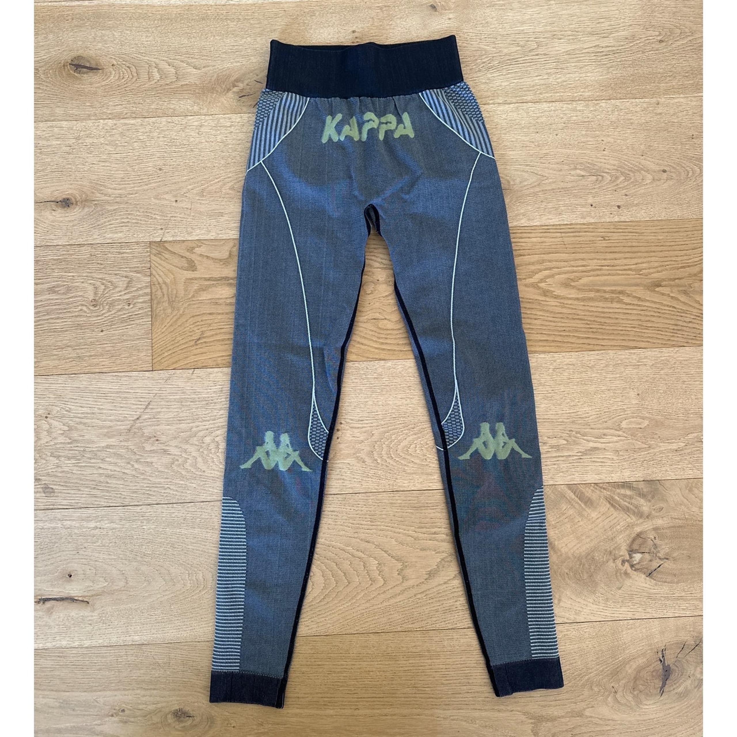 Kappa - High Waist Leggings in Black Gray & Green