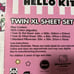 Hello Kitty limited edition 100% cotton twin XL 3 Piece bed Sheet Set - NEW!!!