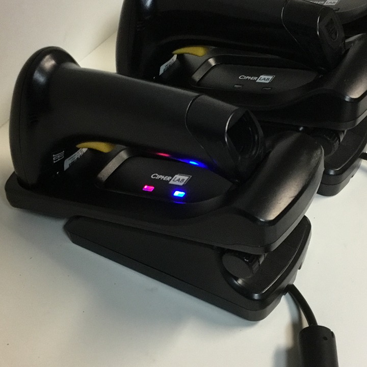 Cipher Lab: Lot Of 3 Scan Guns 1562 and 3 Charger Bases 3656