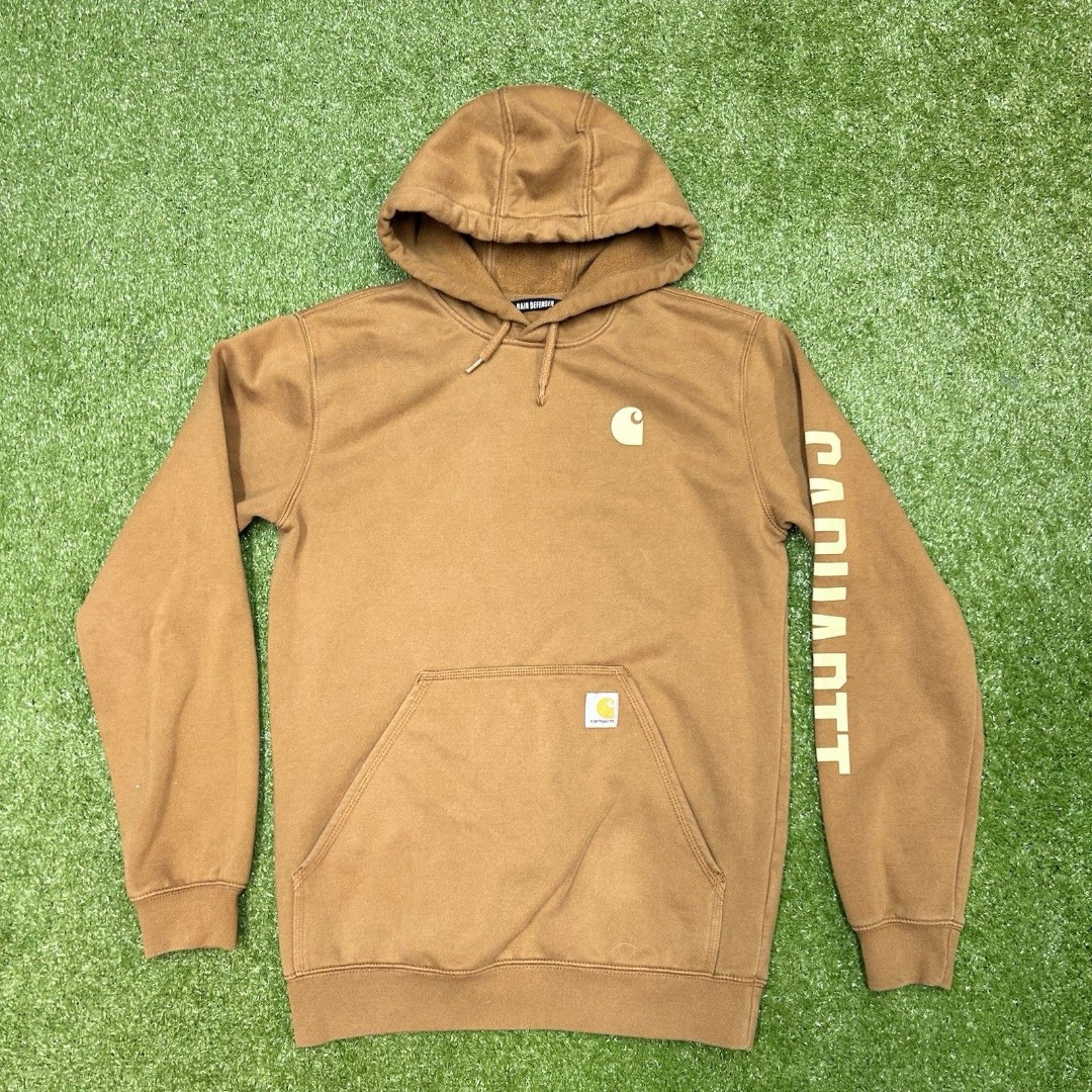 Carhartt Rain Defender Graphic Sleeve Pullover Hooded Sweatshirt Mens Size Small