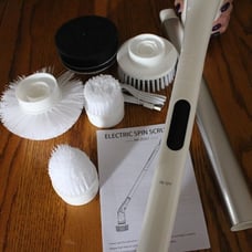 Electric Spin Scrubber, Cordless Shower Cleaning Brush with 5 Replacement Heads,