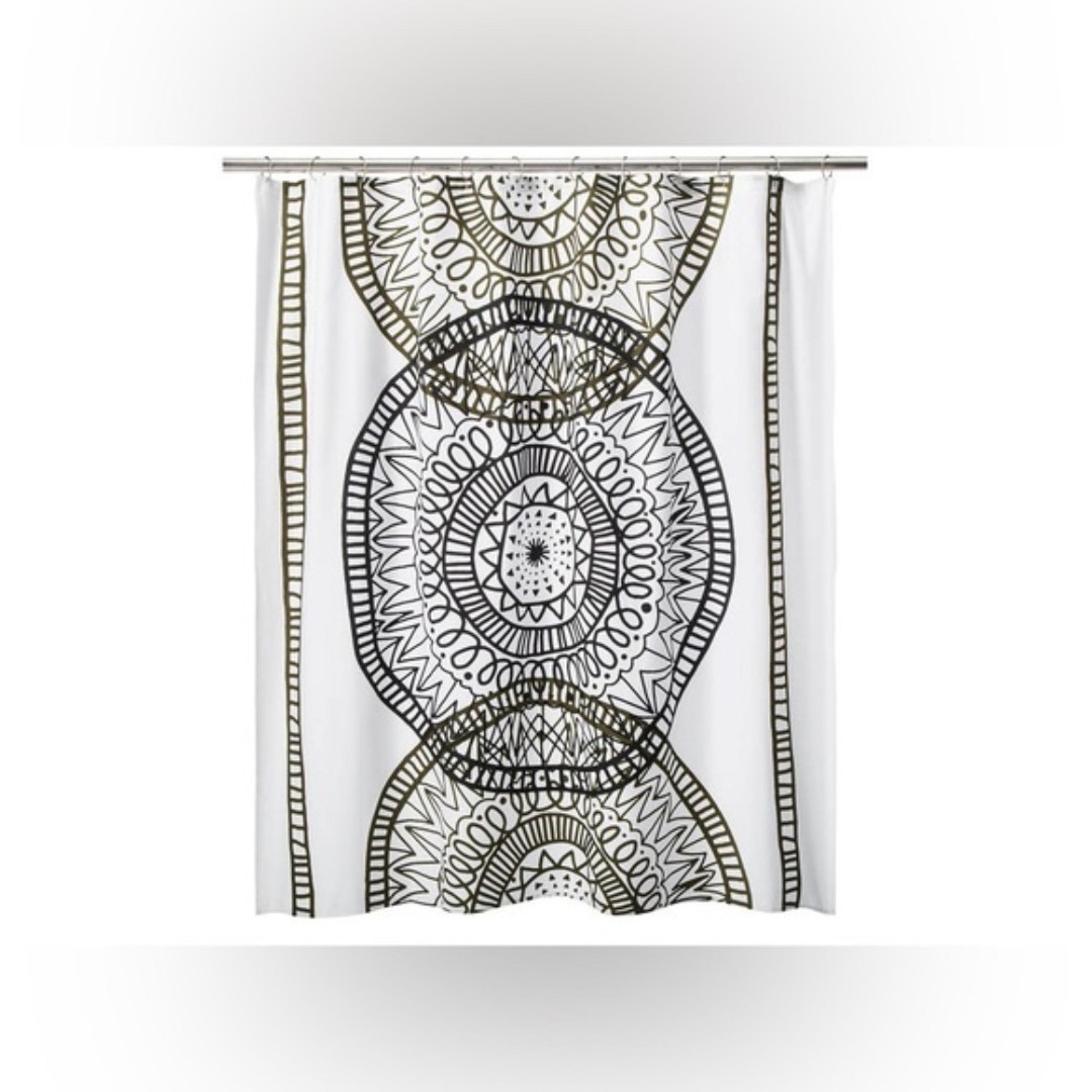 Room Essentials Boho Mandala Art Geometric Medallion Print Shower Curtain