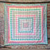Vintage Trip Around The World Tie Quilt 78” X 83”