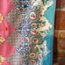 Vintage Trip Around The World Tie Quilt 78” X 83”