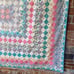 Vintage Trip Around The World Tie Quilt 78” X 83”