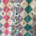 Vintage Trip Around The World Tie Quilt 78” X 83”