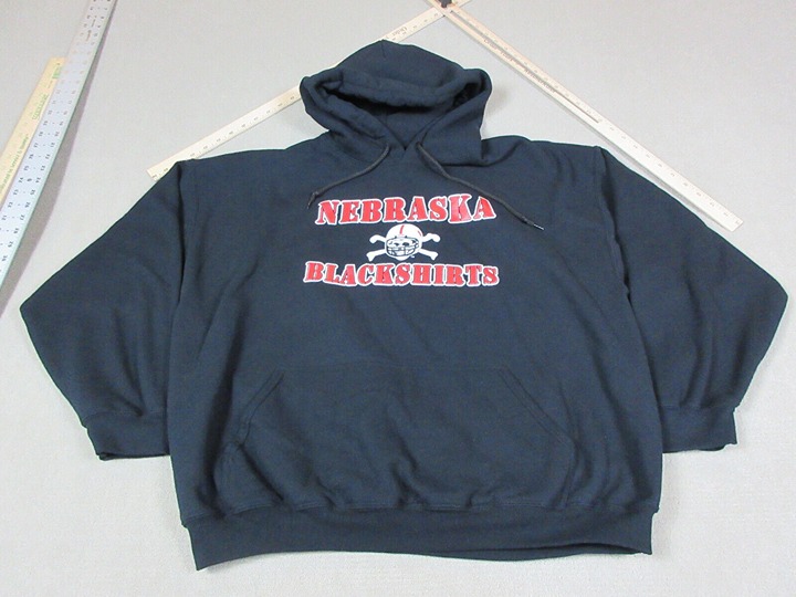 Men's Nebraska Huskers Hoodie Football Blackshirts Skull & Crossbones Design