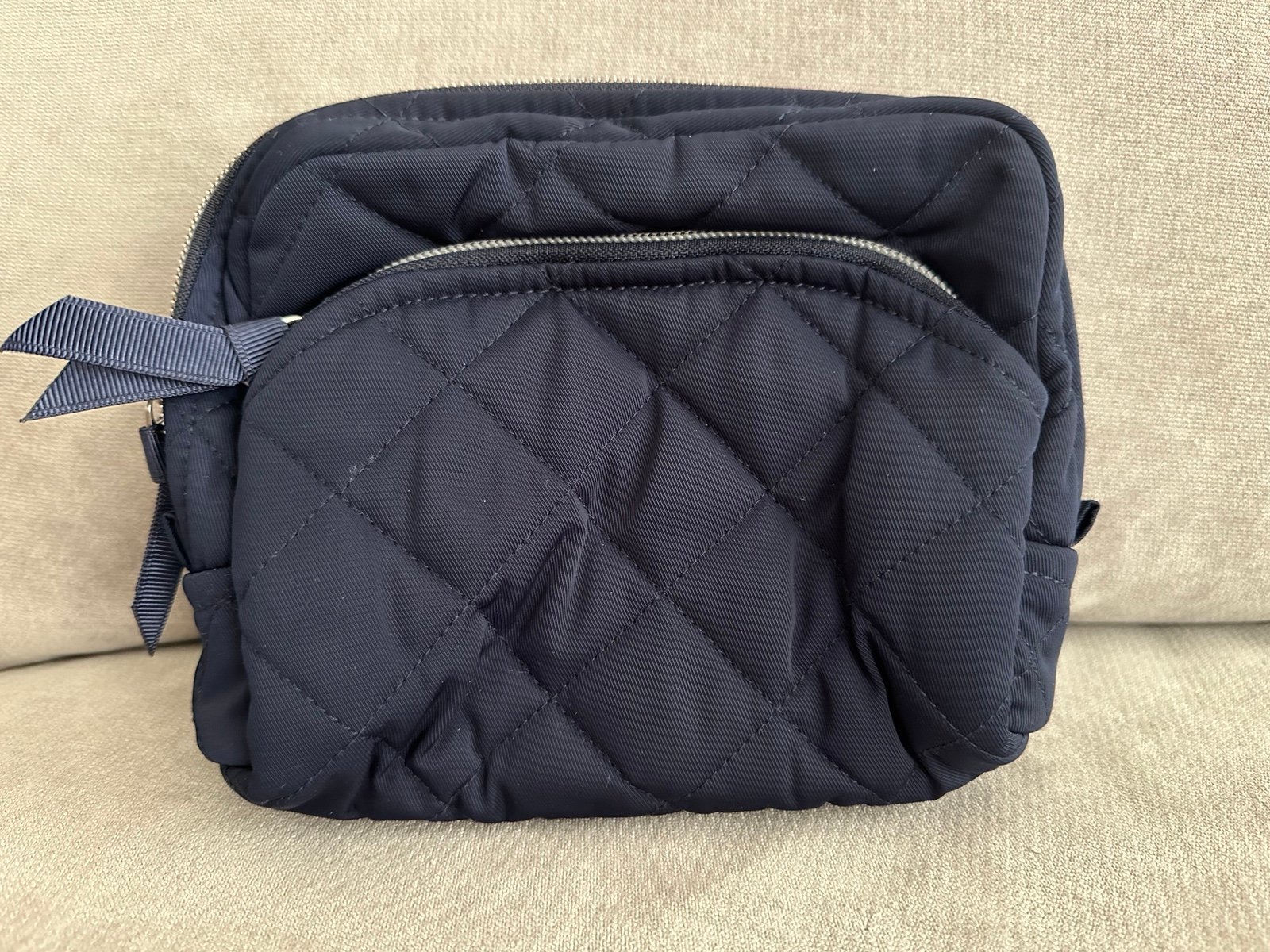 Vera Bradley Classic Navy Performance Twill Medium Cosmetic Bag