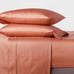 Queen 400 Thread Count Solid Performance Sheet Set Rust - Threshold