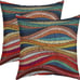 Set of 2 Throw Pillow Covers 18x18 Bohemian Wavy Pillow Covers Rainbow
