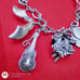 Vtg Sterling Silver Charm Bracelet with 11.5 Sterling Silver Charms. 60s & 70s.