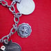 Vtg Sterling Silver Charm Bracelet with 11.5 Sterling Silver Charms. 60s & 70s.