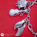 Vtg Sterling Silver Charm Bracelet with 11.5 Sterling Silver Charms. 60s & 70s.