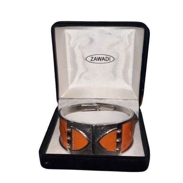 NWT Zawadi Genuine Ostrich Leather & Swarovski Crystals Made in Africa Bracelet