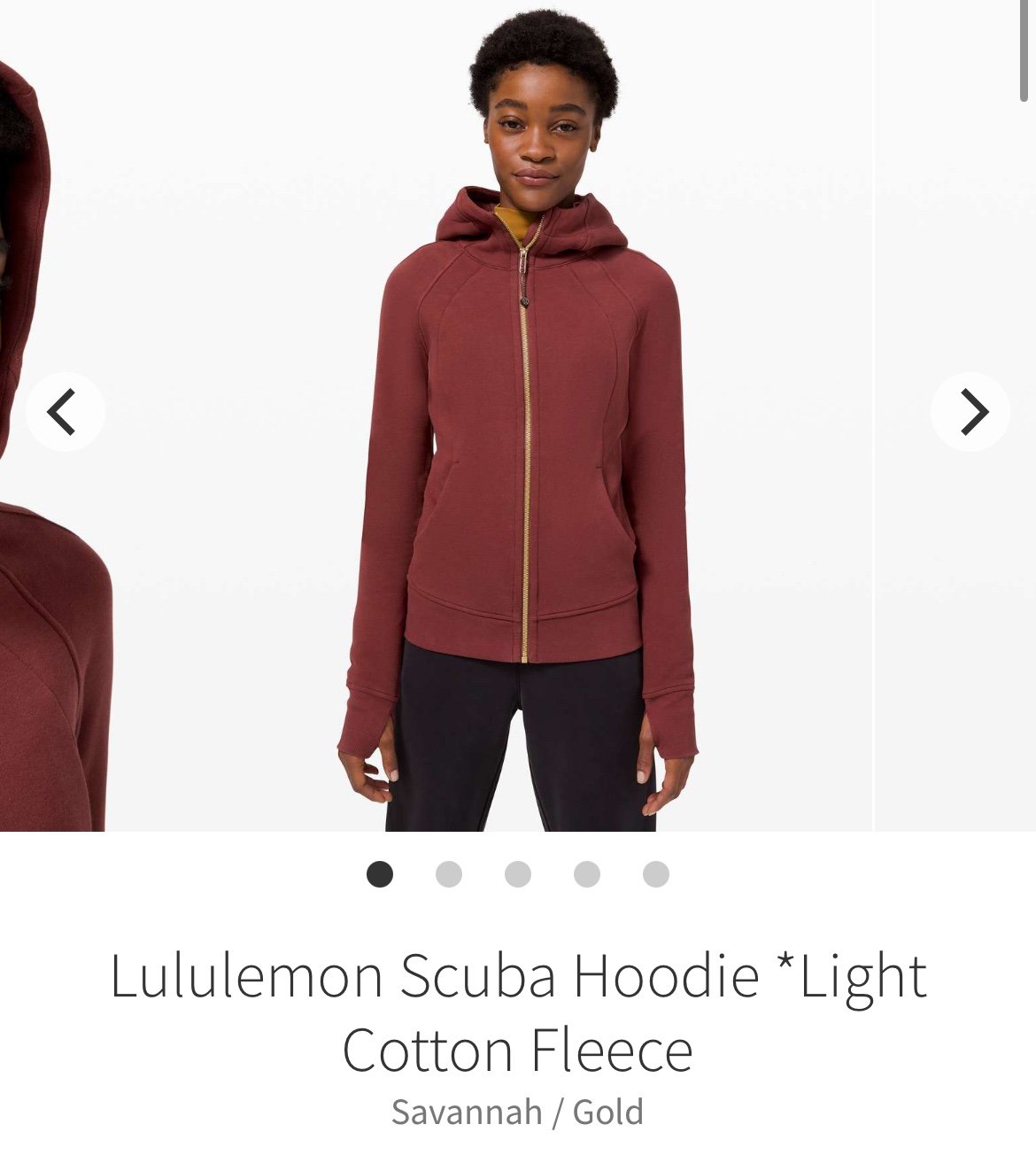 Lululemon scuba hoodie gold logo size 6