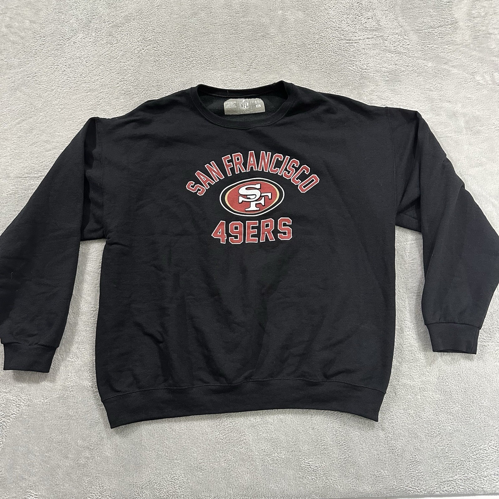 NFL 49ers Baggy Sweatshirt Pullover Men XL Black Red San Francisco Y2K Sports