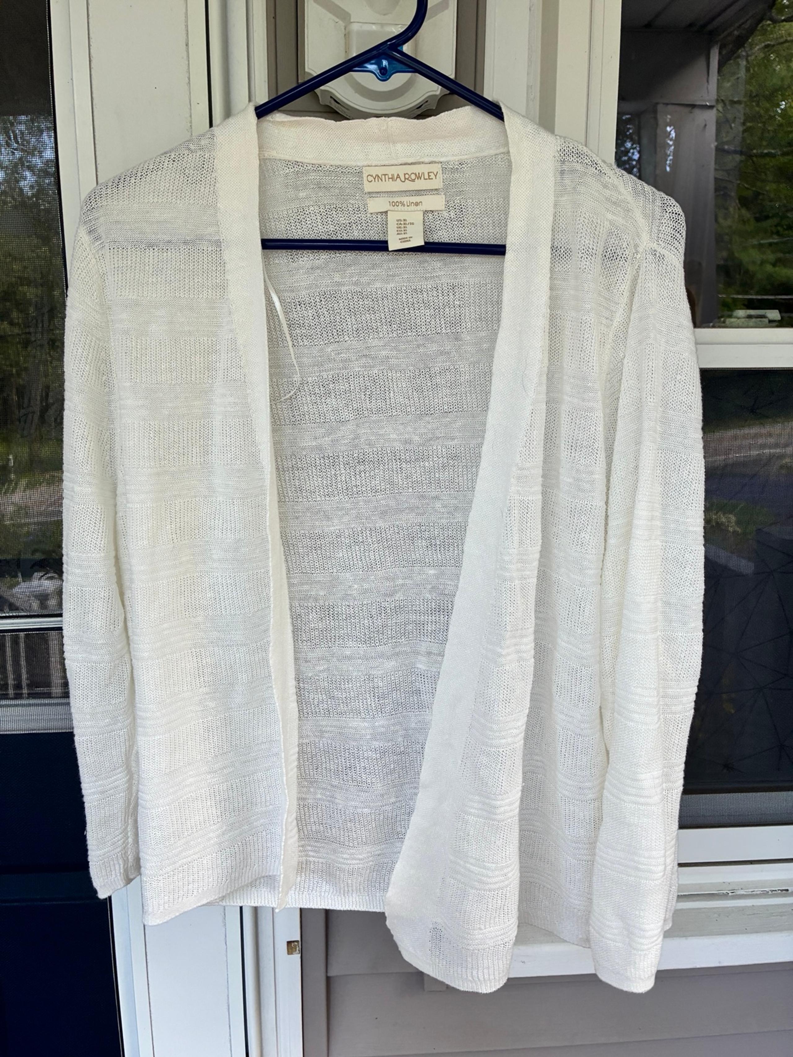 Linen Cardigan-white