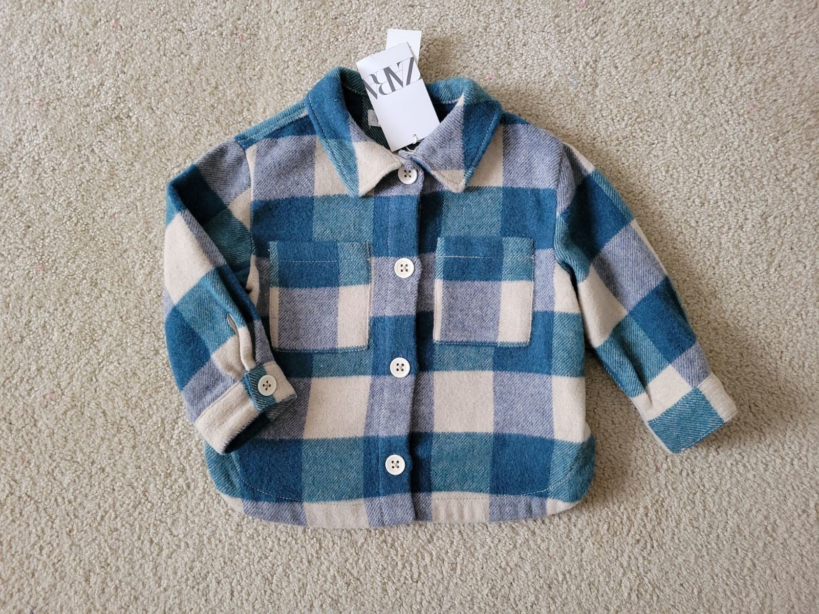 Zara kids girls boys plaid overshirt jacket. Size 4-5t