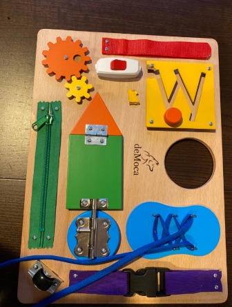 New Montessori Busy Board for Toddlers, Wooden Activity Board