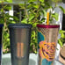 Starbucks FALL 2020 Venti set (2) Dark Unicorn Bling Gold Foil Rose Floral