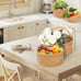 13 ×13 ×6 Rattan Picnic Basket with Handles, Large Round Gift Basket,