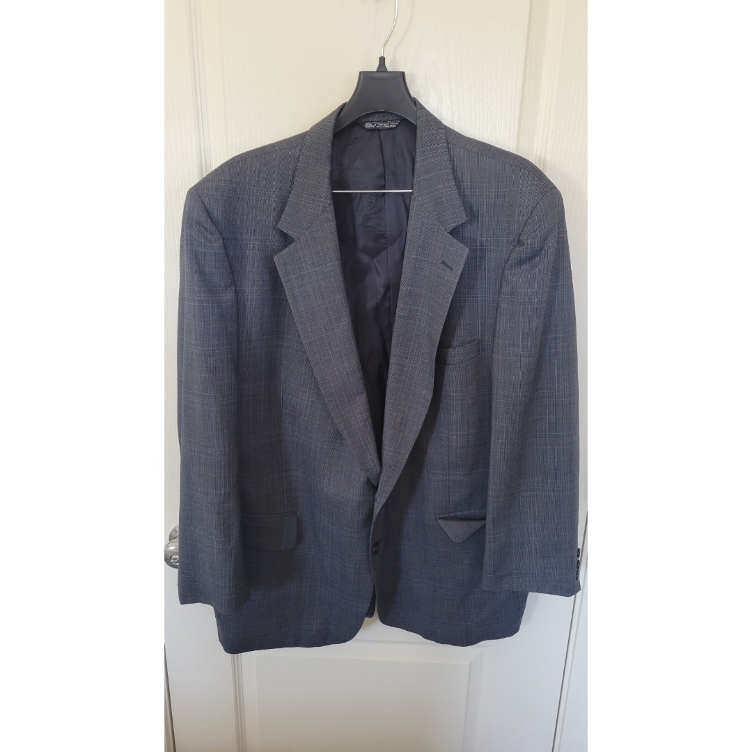 Men's Kingsridge Chuck Hines Custom Fabric Gray Sports Coat Blazer