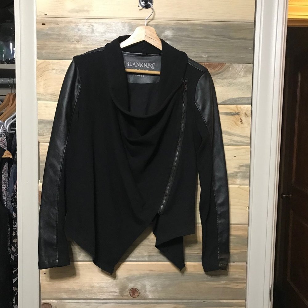 Blank NYC Vegan Leather Moto Jacket Size Small